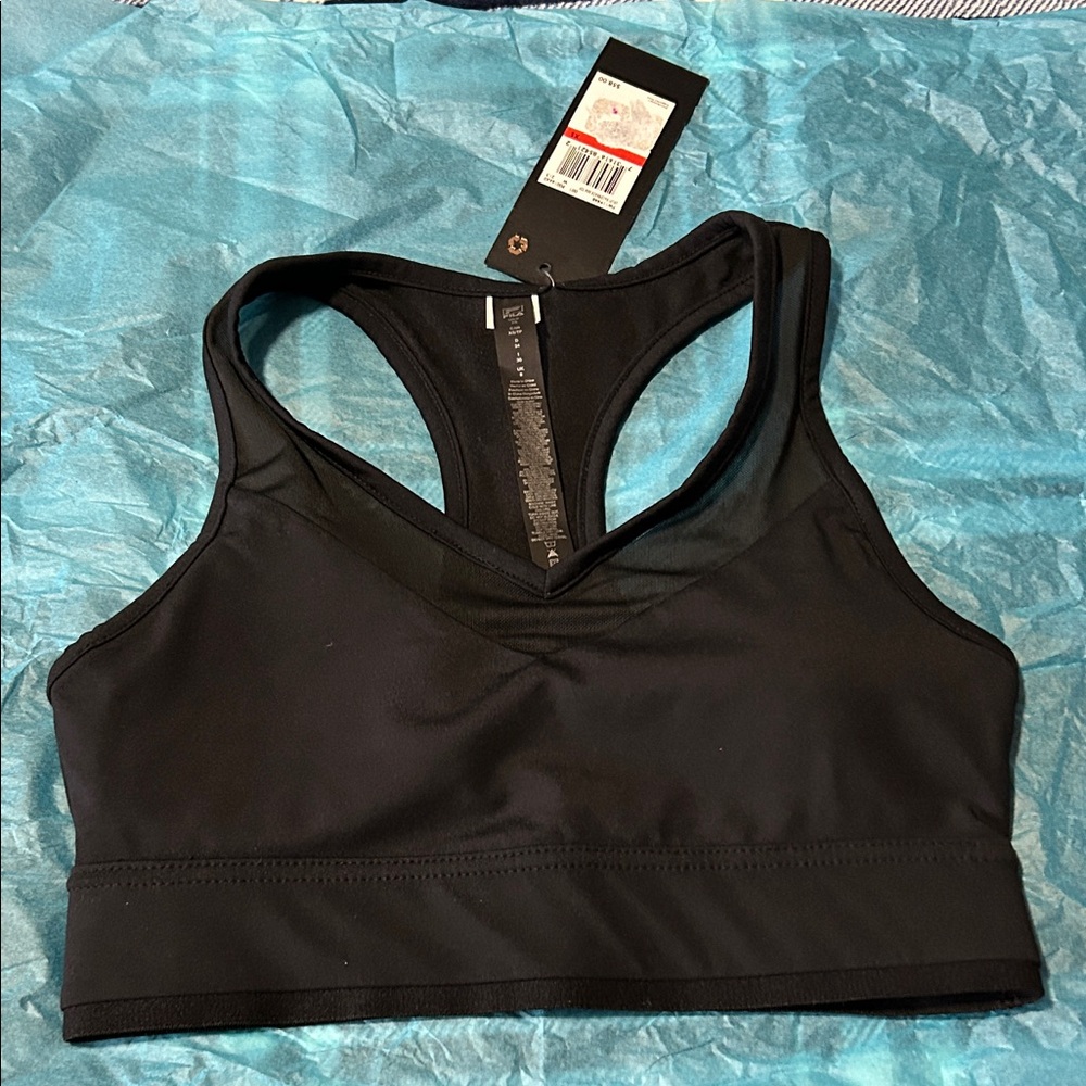 Fila Black Racerback Sports Bra size Xs nwt